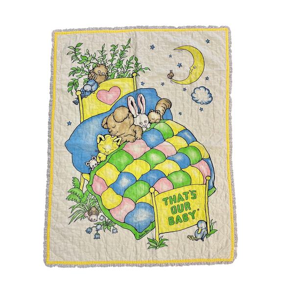 Vintage "That's Our Baby" Nursery Quilt - Picture 1 of 4